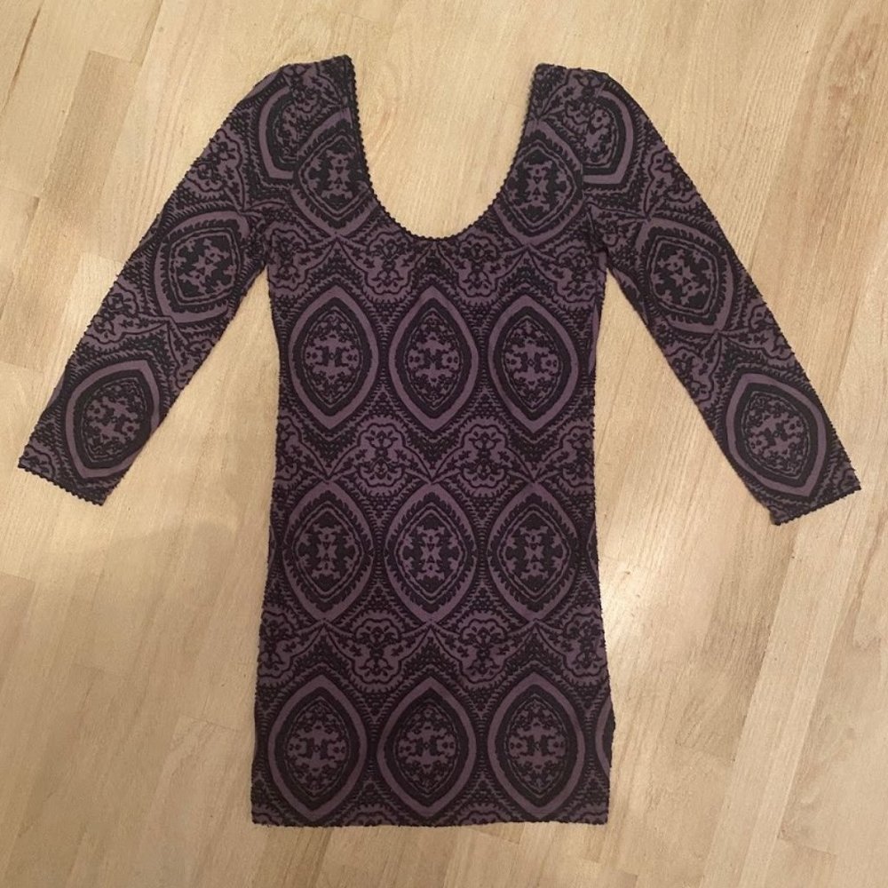 Free People blue & purple textured dress size XS